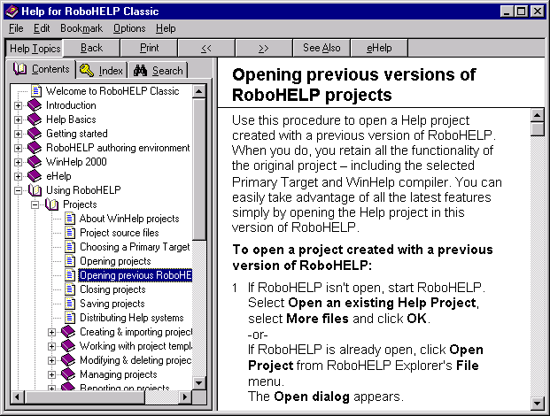 WinHelp Screenshot